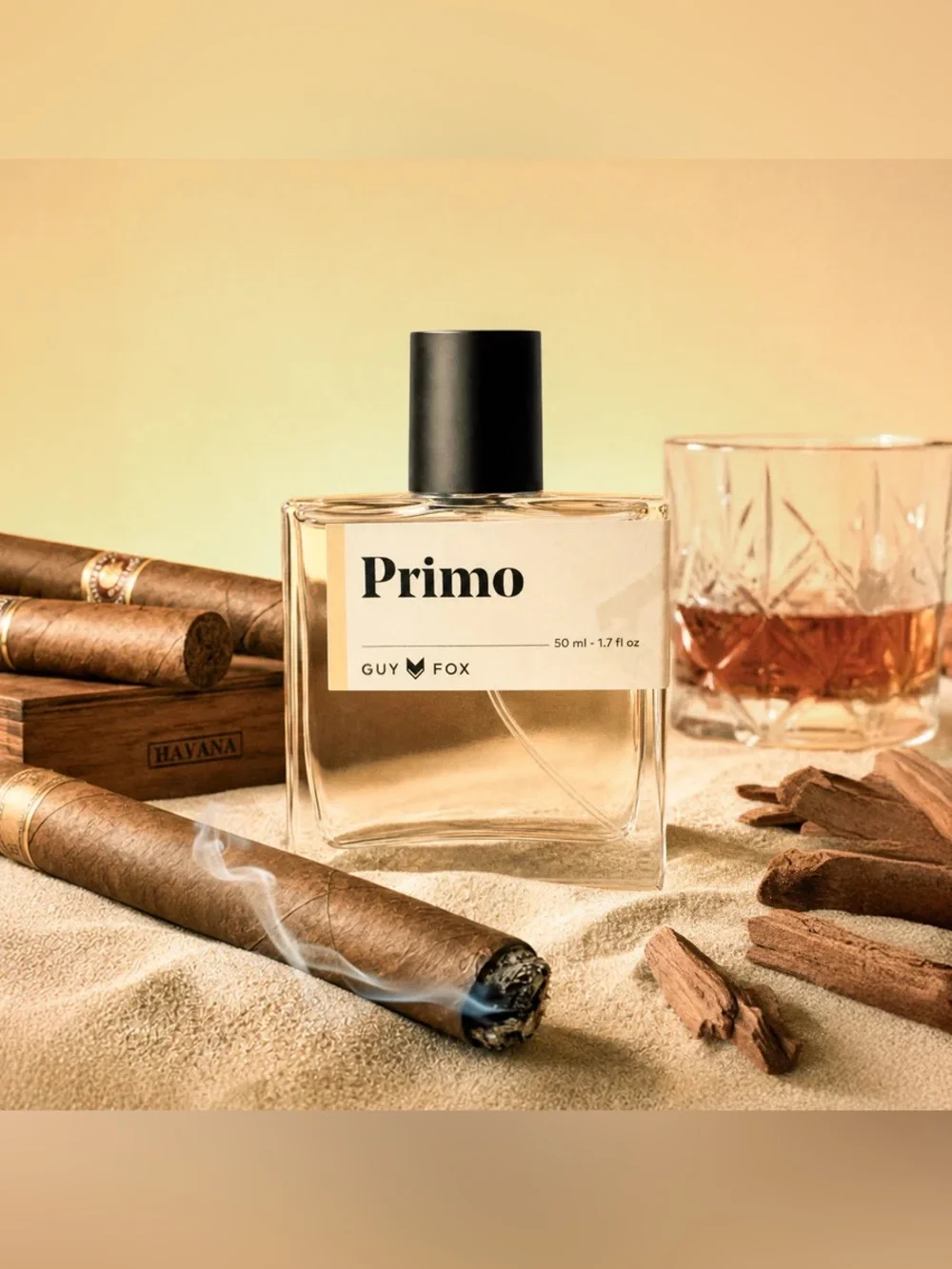 Guy Fox Primo Havana Santal Cuban Cigar Smoked Rum Cologne 1.7 Fl Oz